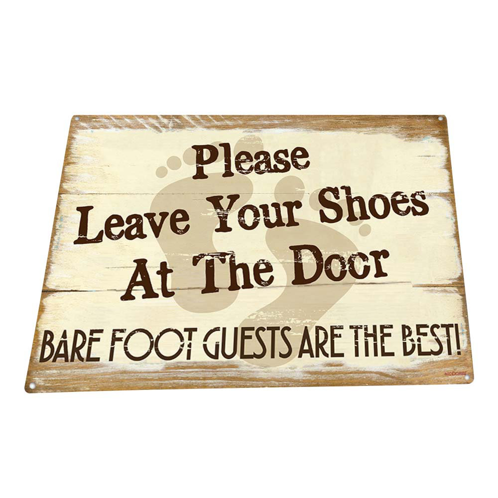 Trinx Leave Your Shoes At Door On Metal Print Wayfair